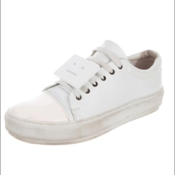 Acne Studios Adriana Cap Toe White Leather Sneaker Size 10 IT 40 - Picture 9 of 12